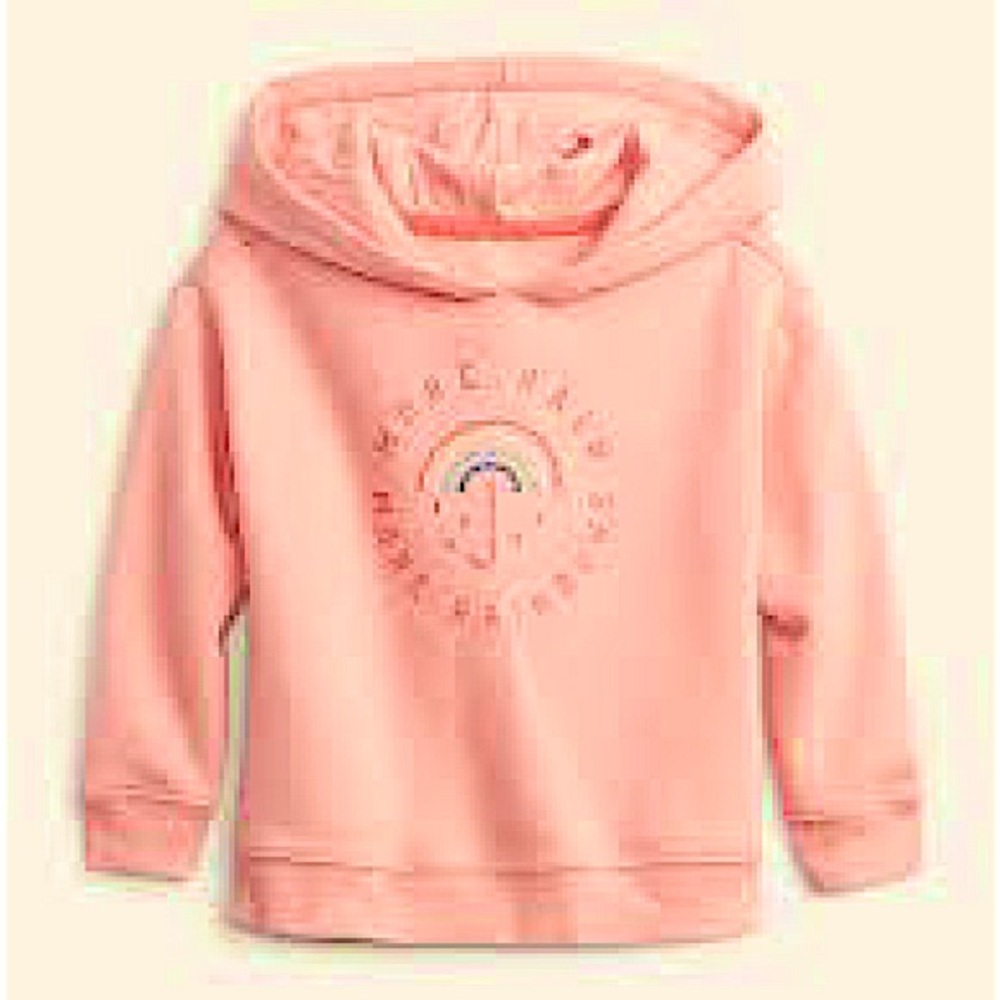 Baby Gap Unisex More Rain More Rainbows Pink Hoodie Sz 3T